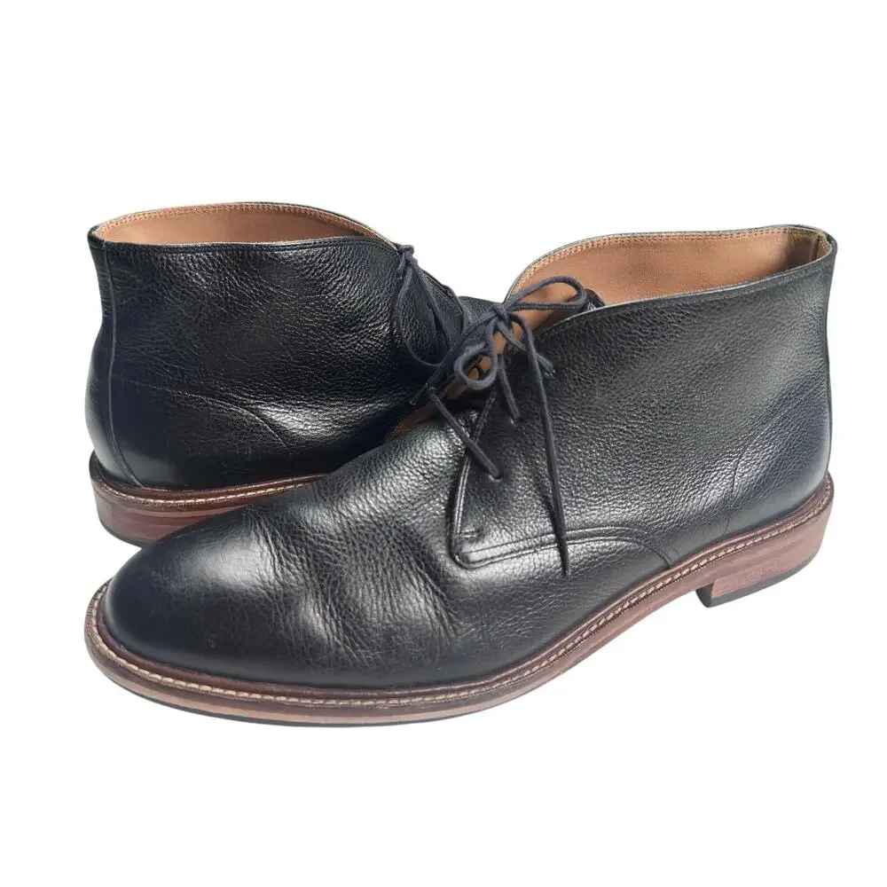 Cole Haan | Men | Barron Black Pebbled Leather Classic Chukka Boots | Size 12 M